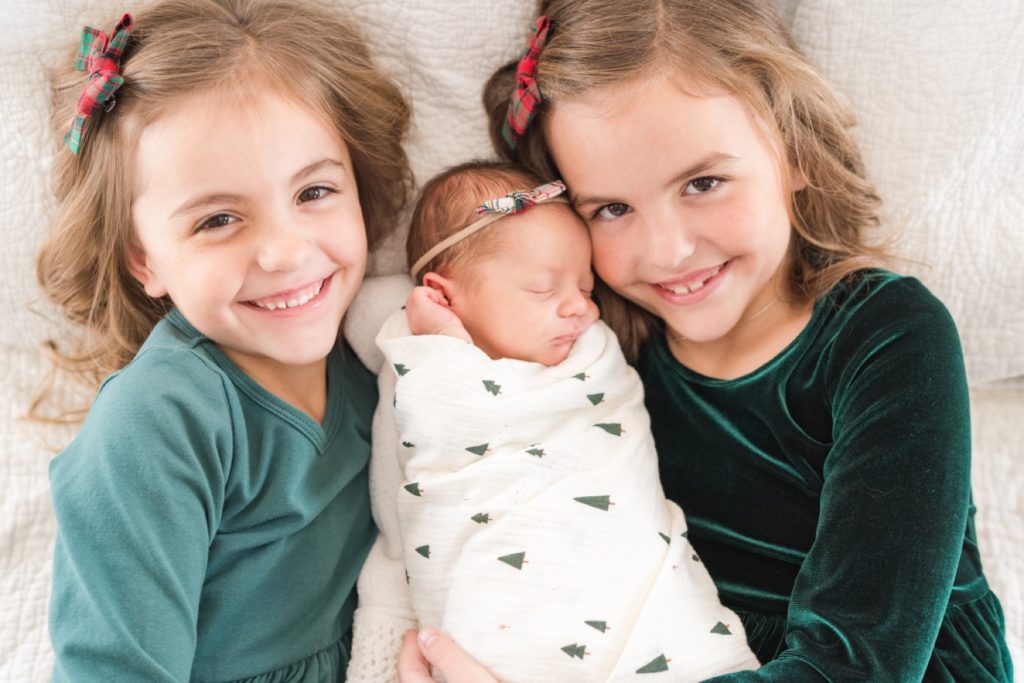 In-home newborn session with siblings